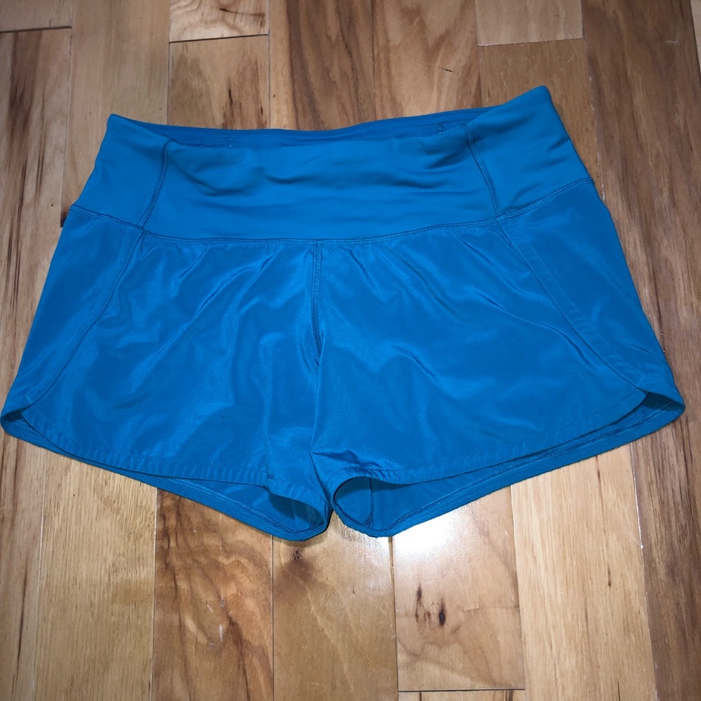 teal/blue size 4 lululemon shorts